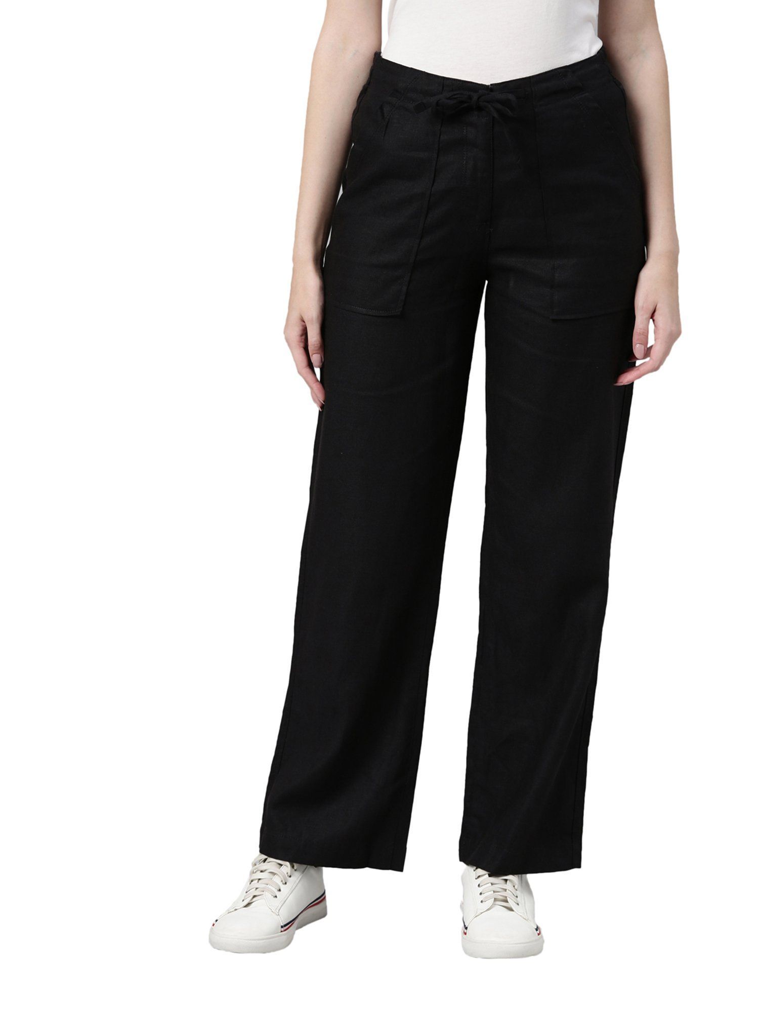 LION Organic Linen Trousers - Black - Komodo Fashion