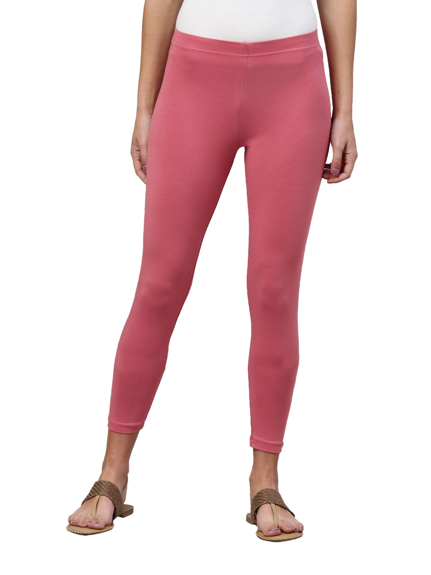 Buy GO COLORS Red Womens Solid Slim Fit Leggings | Shoppers Stop