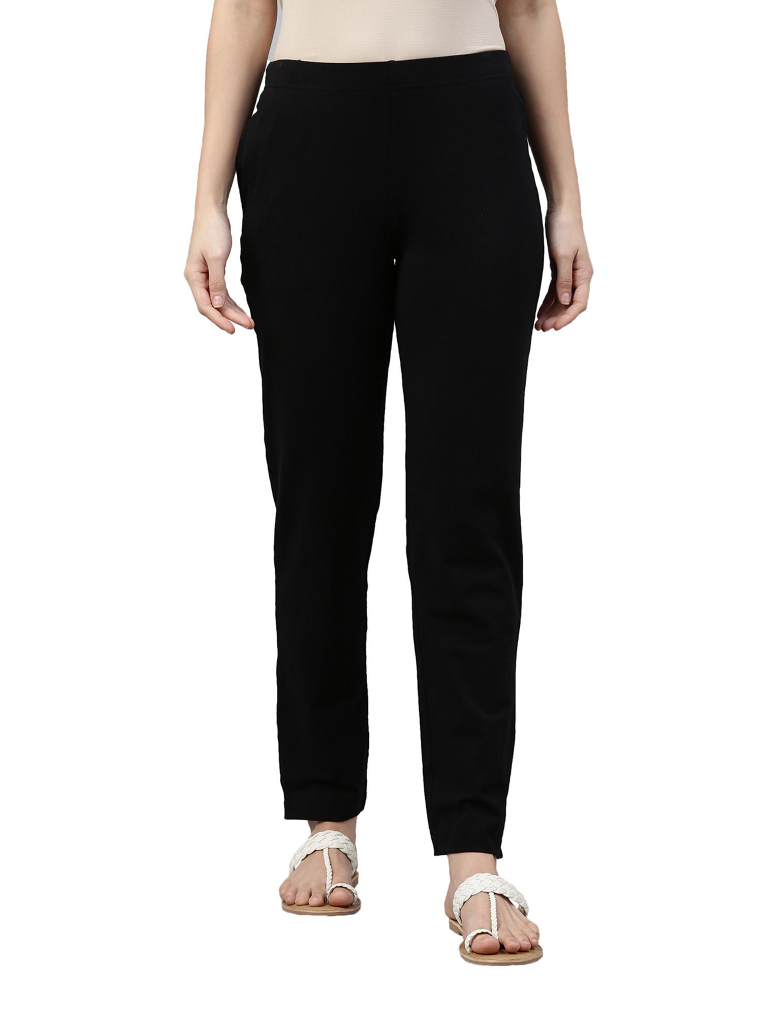 Relaxed Fit Cotton drawstring trousers - Black - Men | H&M IN