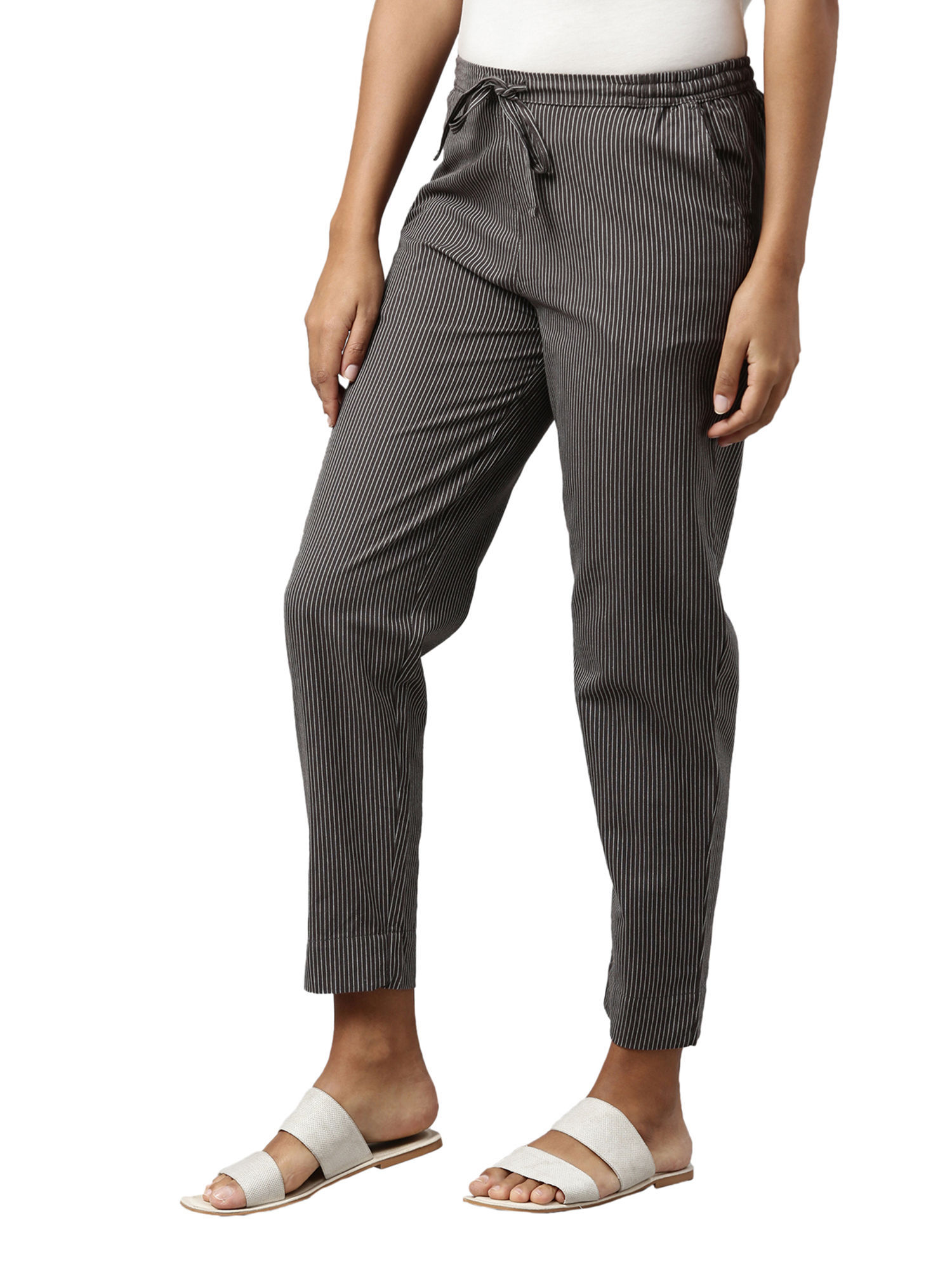 Buy Grey  White Trousers  Pants for Women by American Eagle Outfitters  Online  Ajiocom