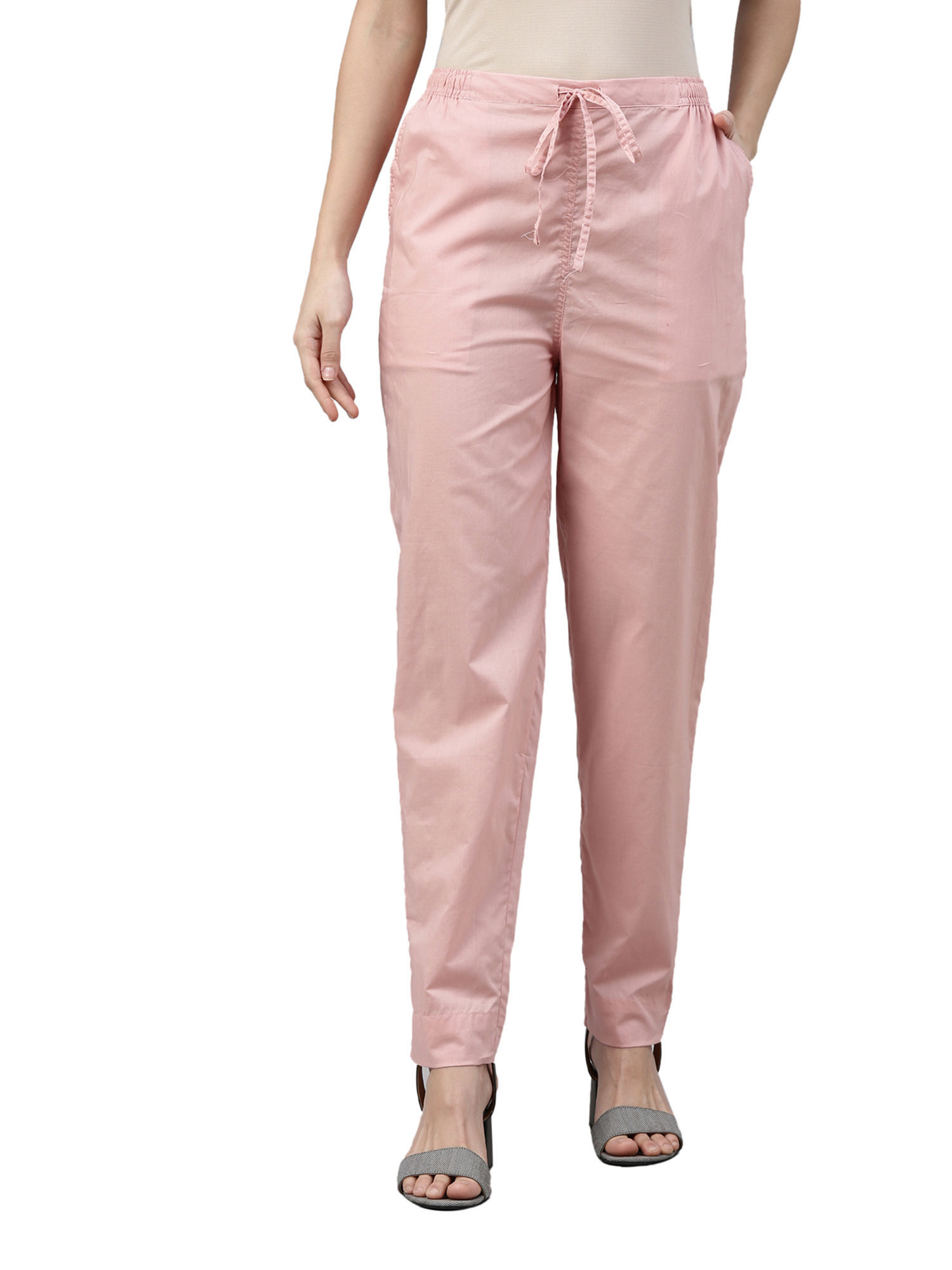 Buy Pink Handcrafted Cotton Pants for Women  FGPT2220  Farida Gupta