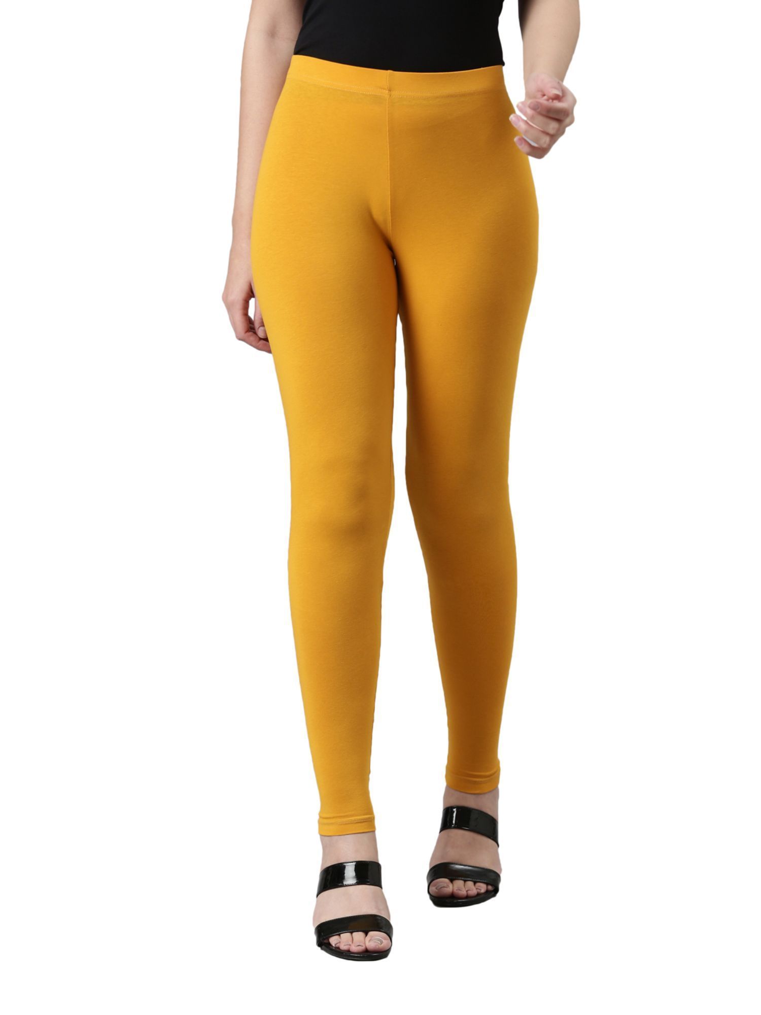 Leggins Bright Yellow Plain Cotton Leggings For Women, Full Length at Best  Price in Tirupur | Smart Knitwear