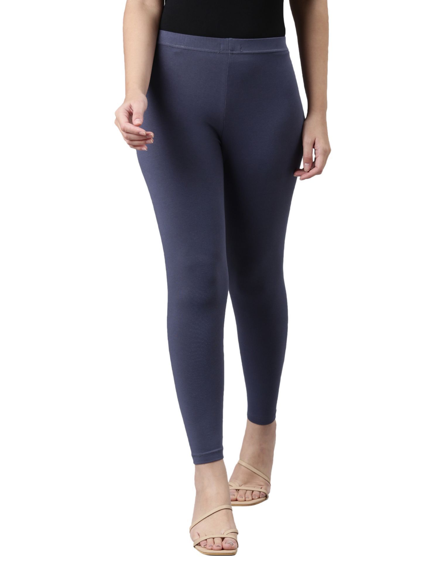 Mid-rise glossy disco leggings - navy – Blockout Clothing