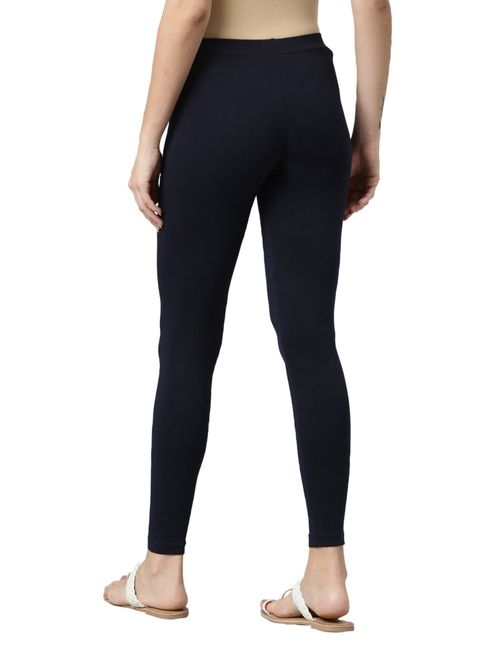Buy Go Colors Women Solid Dark Navy Slim Fit Ankle Length Leggings - Tall  Online