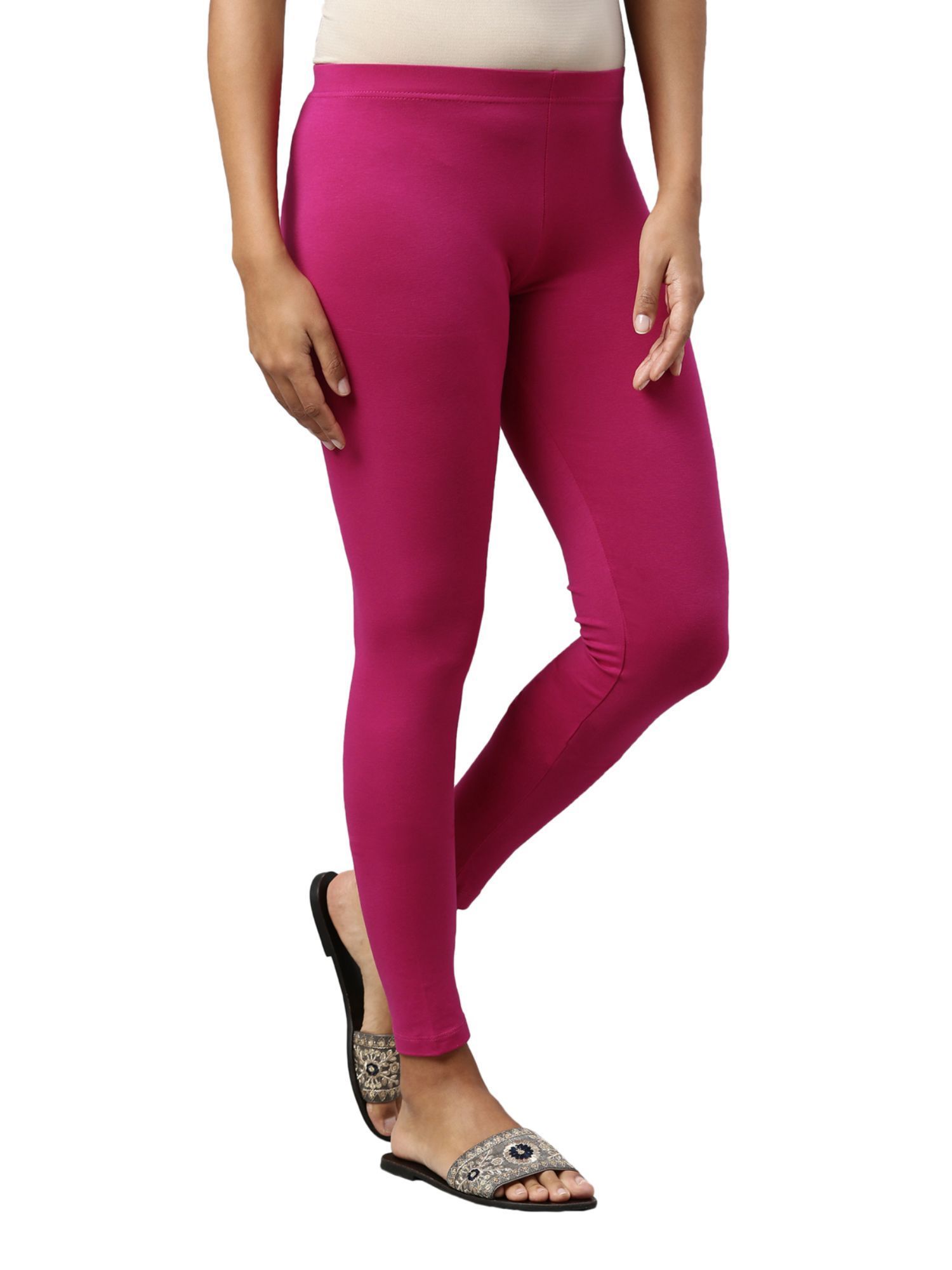 Buy Go Colors Women Mauve Ankle Length Solid Leggings - Leggings for Women  2701741 | Myntra