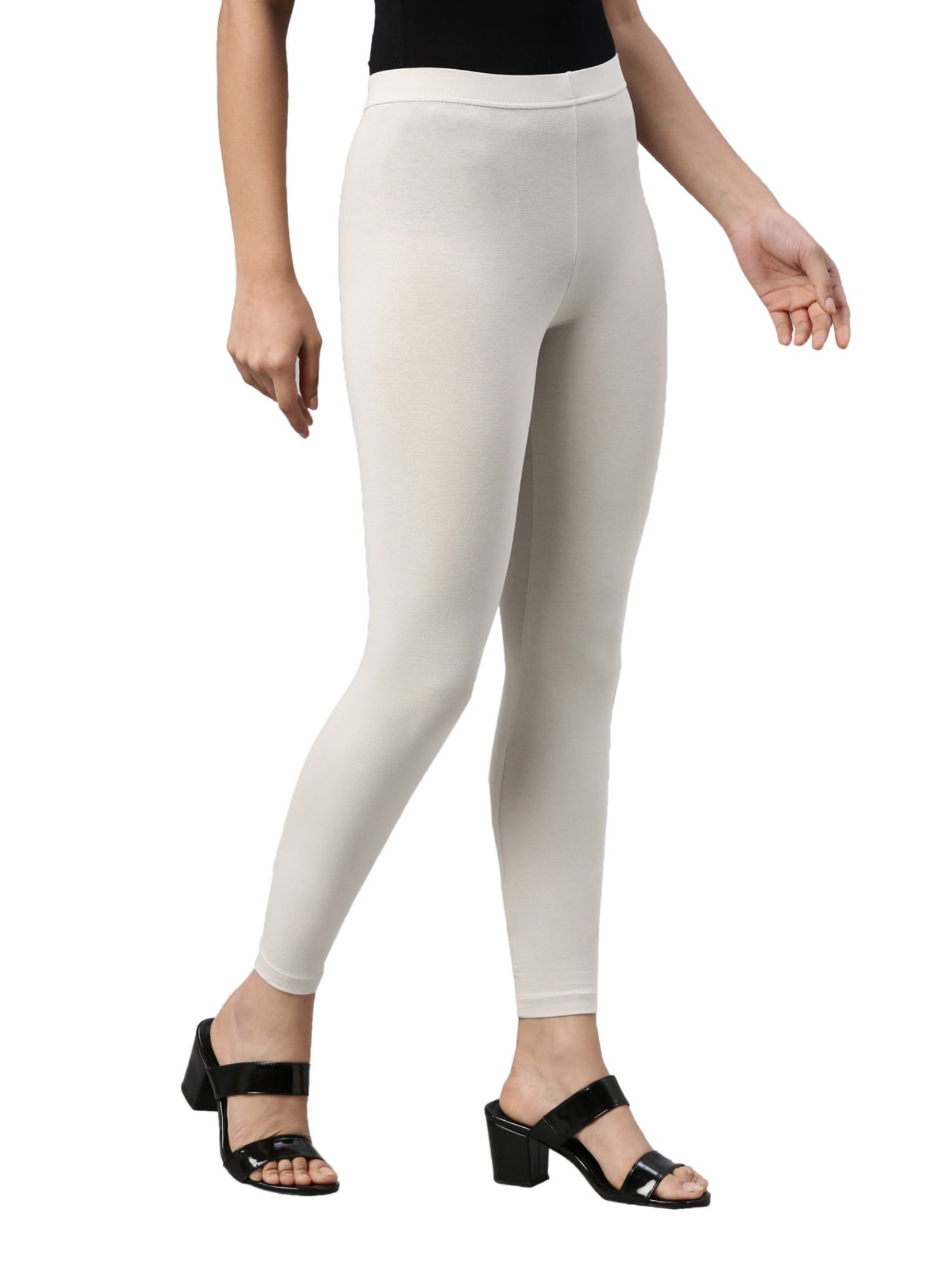 Buy DOZO Cotton Lycra Off-White Ankle Length Leggings Online In India At  Discounted Prices