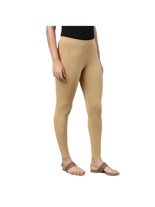 Go Colors Women Solid Wheat Slim Fit Ankle Length Leggings - Tall (S) (S)