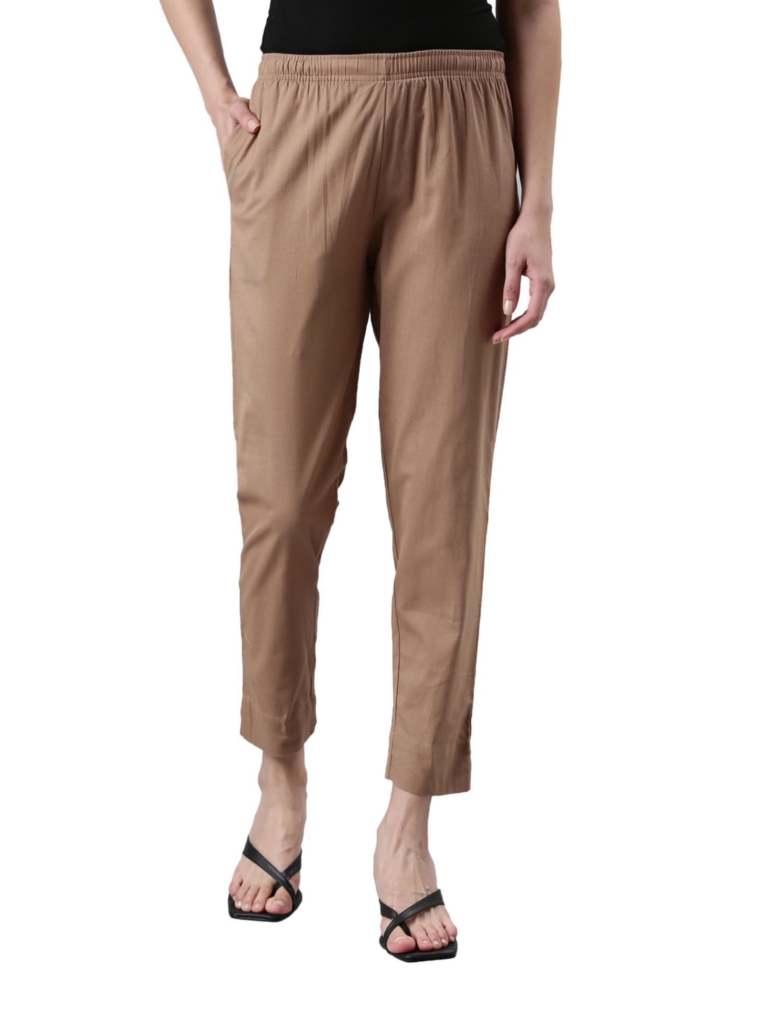 Poly Viscose Slim Fit Men Light Brown Trouser at Rs 450 in Mumbai | ID:  20847639530