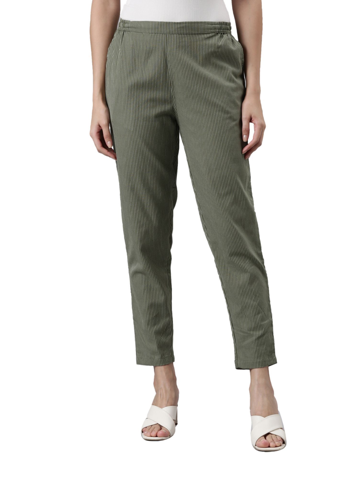 Buy Go Colors Women Silver Tapered Fit Solid Cropped Regular Trousers -  Trousers for Women 7197258 | Myntra
