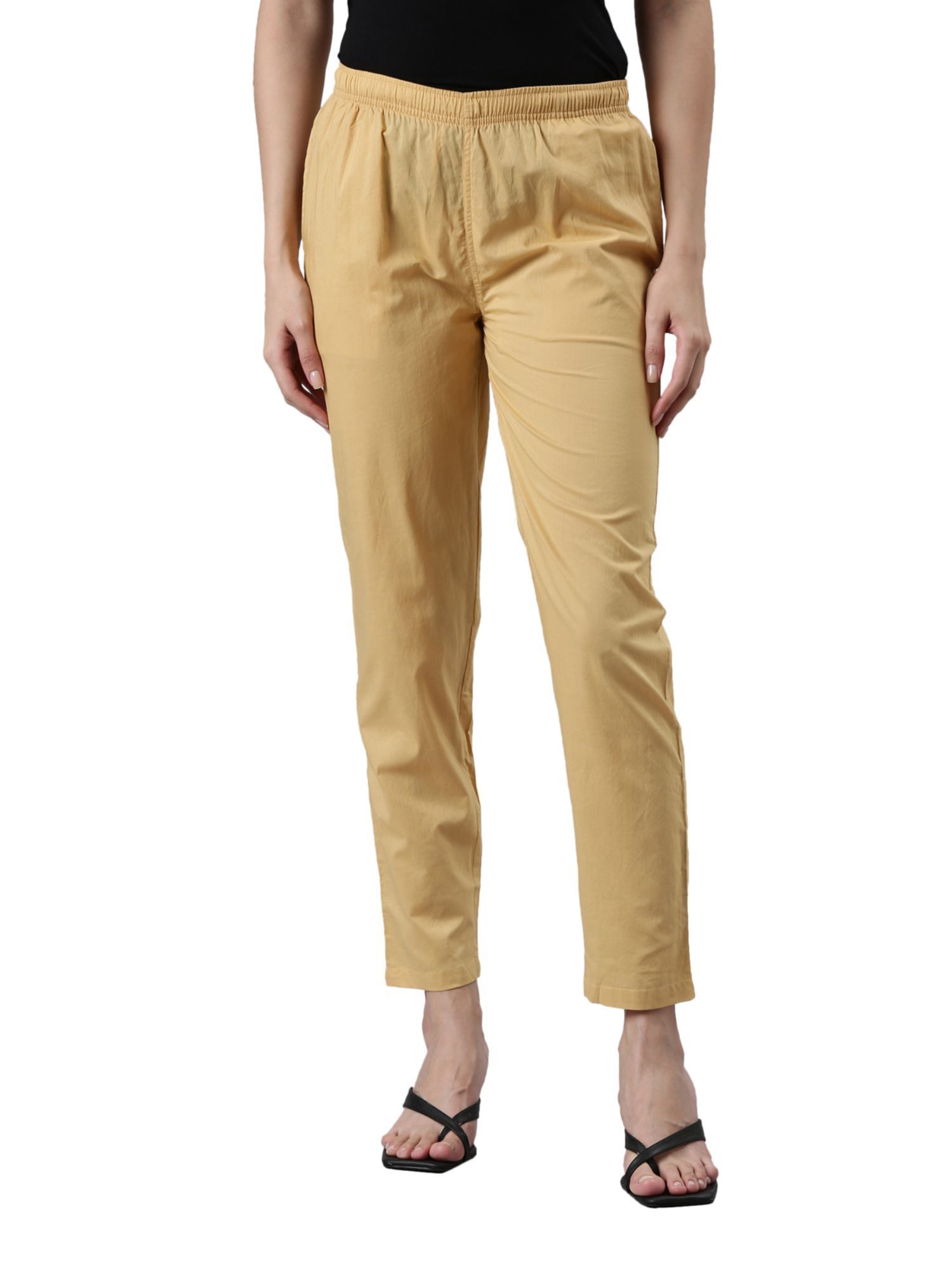 Buy Women Ankle Length Pants Golden Solid Taffeta Silk for Best Price  Reviews Free Shipping