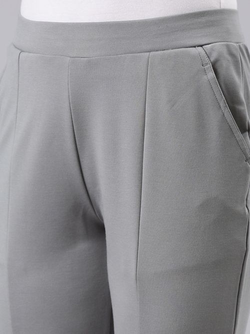 Shop Solid Ponte Pants with Elastic Waist Online