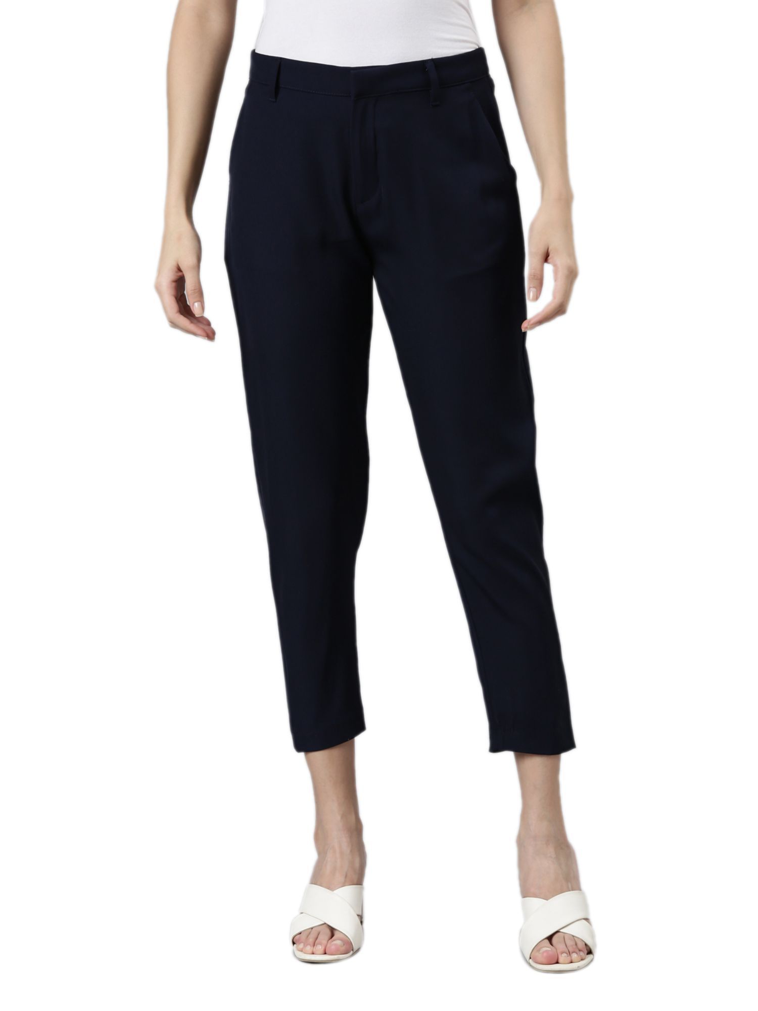 Xpose Bottoms Pants and Trousers  Buy Xpose Women Grey Smart Straight Fit  Skinny Formal Trousers Online  Nykaa Fashion