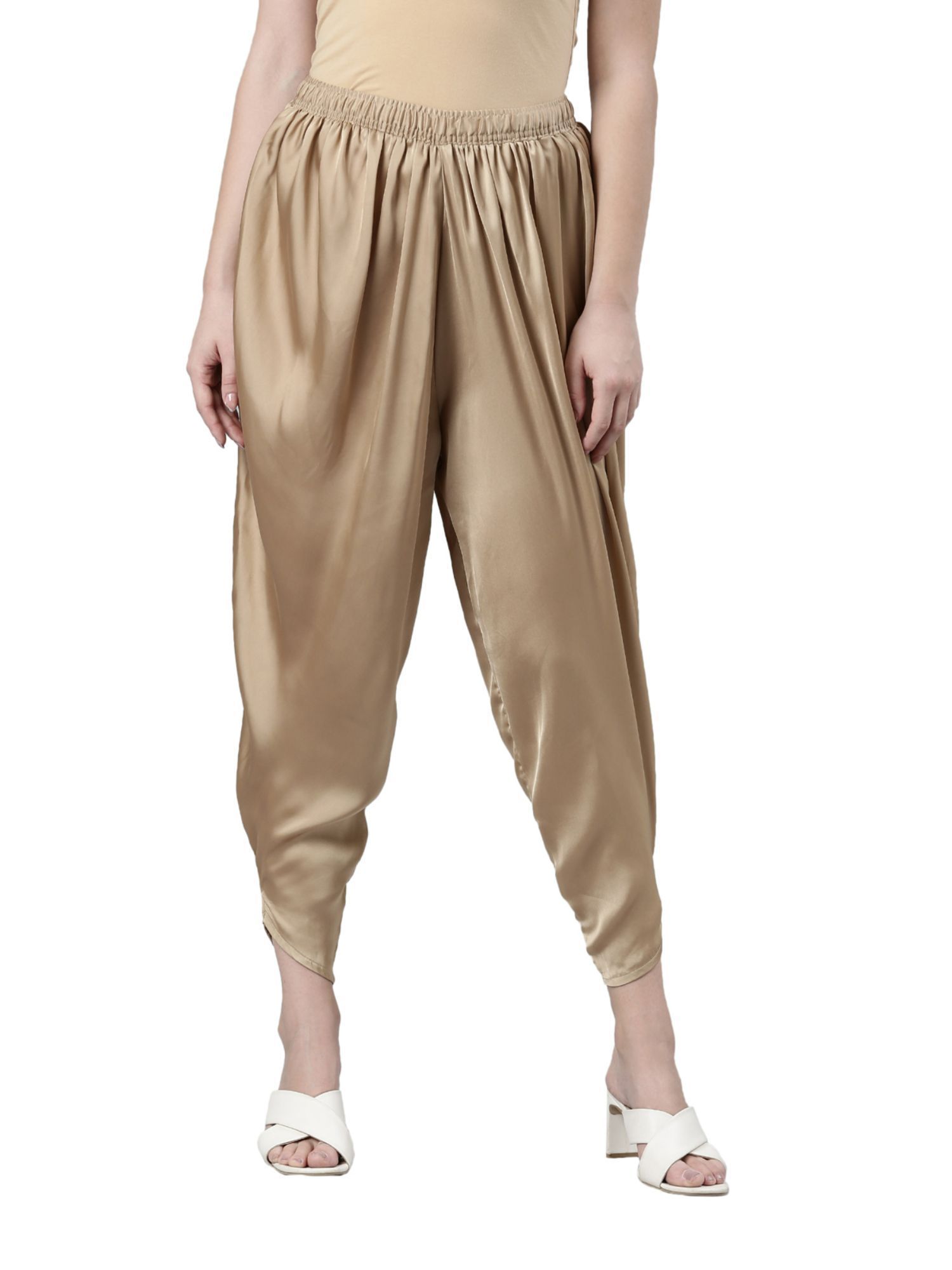 Buy KnDress Women's Designer Trouser (Golden) (Large) at Amazon.in