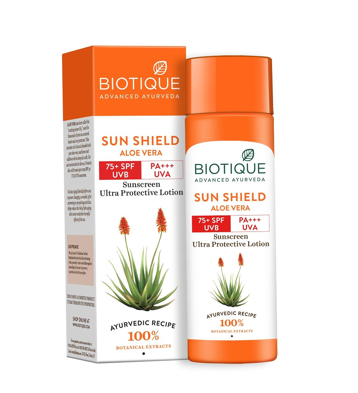 Biotique Sun Shield Aloe Vera Ultra Protective Lotion 75 + SPF UVA/UVB Sunscreen
