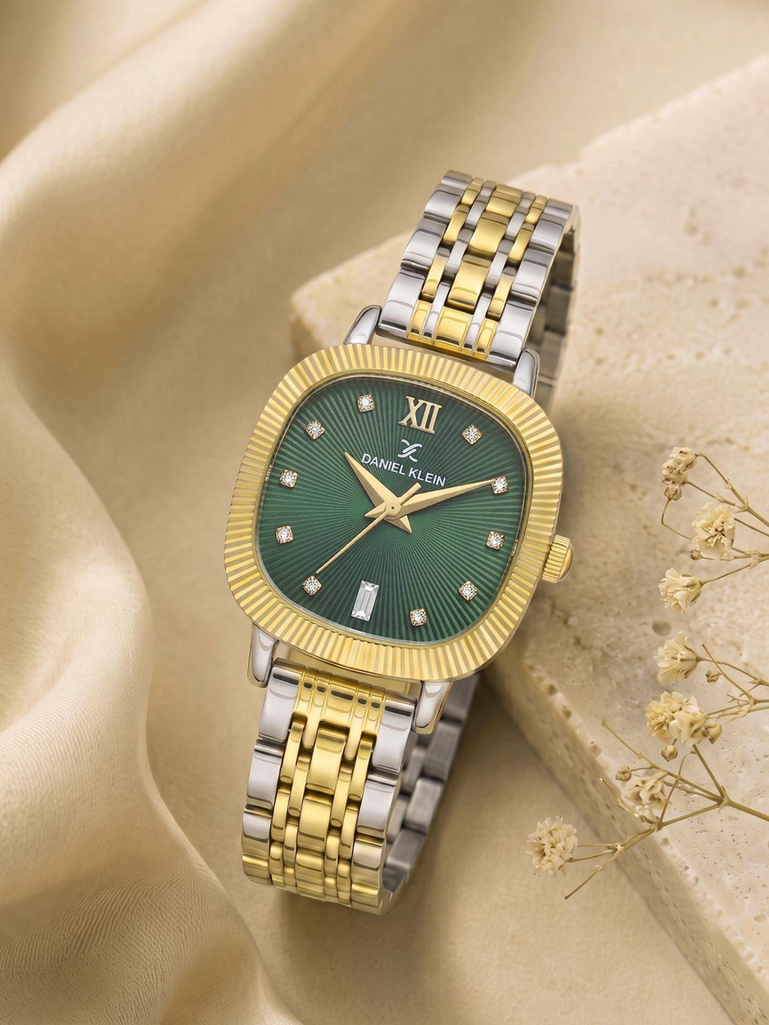 Daniel Klein Women Green Dial Two-Tone Bracelet Analog Watch Dk.20.10017-2 (M)