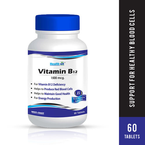 Healthvit Vitamin B12 1500mcg Tablets: Buy Healthvit Vitamin ...