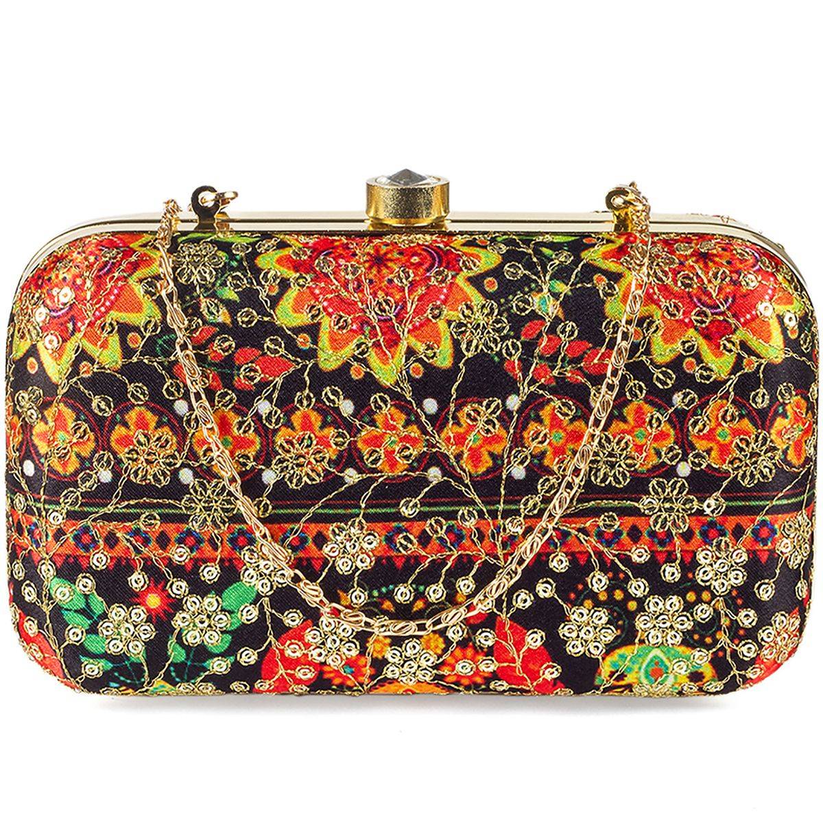 Parizaat By Shadab Khan Multicolor Embroidered Clutch