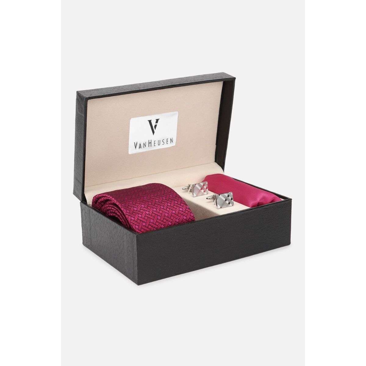 Van Heusen Men Pink Tie Pocket Square and Cufflink Buy Van Heusen Men