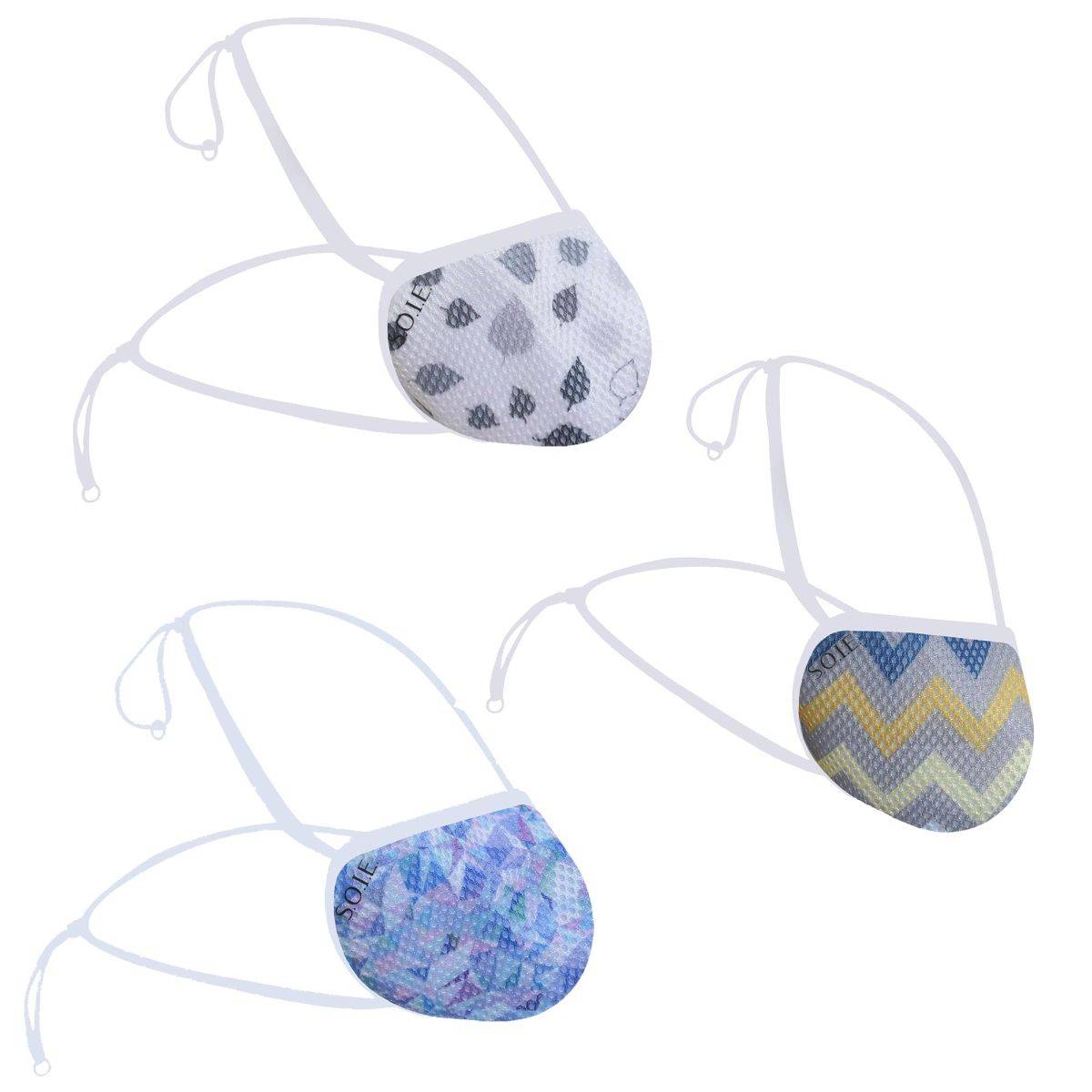 SOIE Printed 8 Layer Reusable Sn 99.9 Protection Freedom Mask (Pack of 3) (Size-S) - Multi-Color