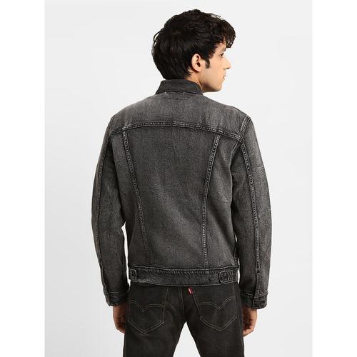 Buy Levi's Dark Grey Solid Denim Jacket Online