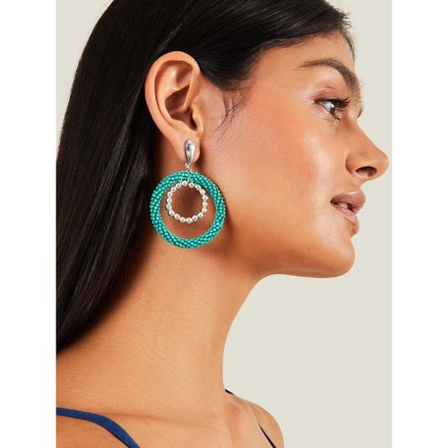 Buy Accessorize London Women Turquoise Chunky Bead Circle Drop