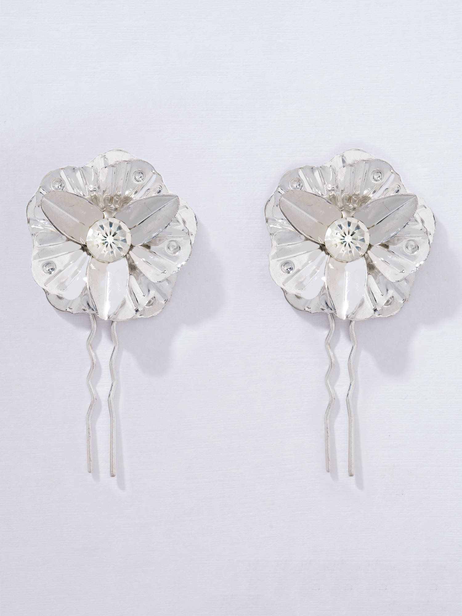 Hair Drama Co. Silver Iris Crystal U Pins (Pack of 2)