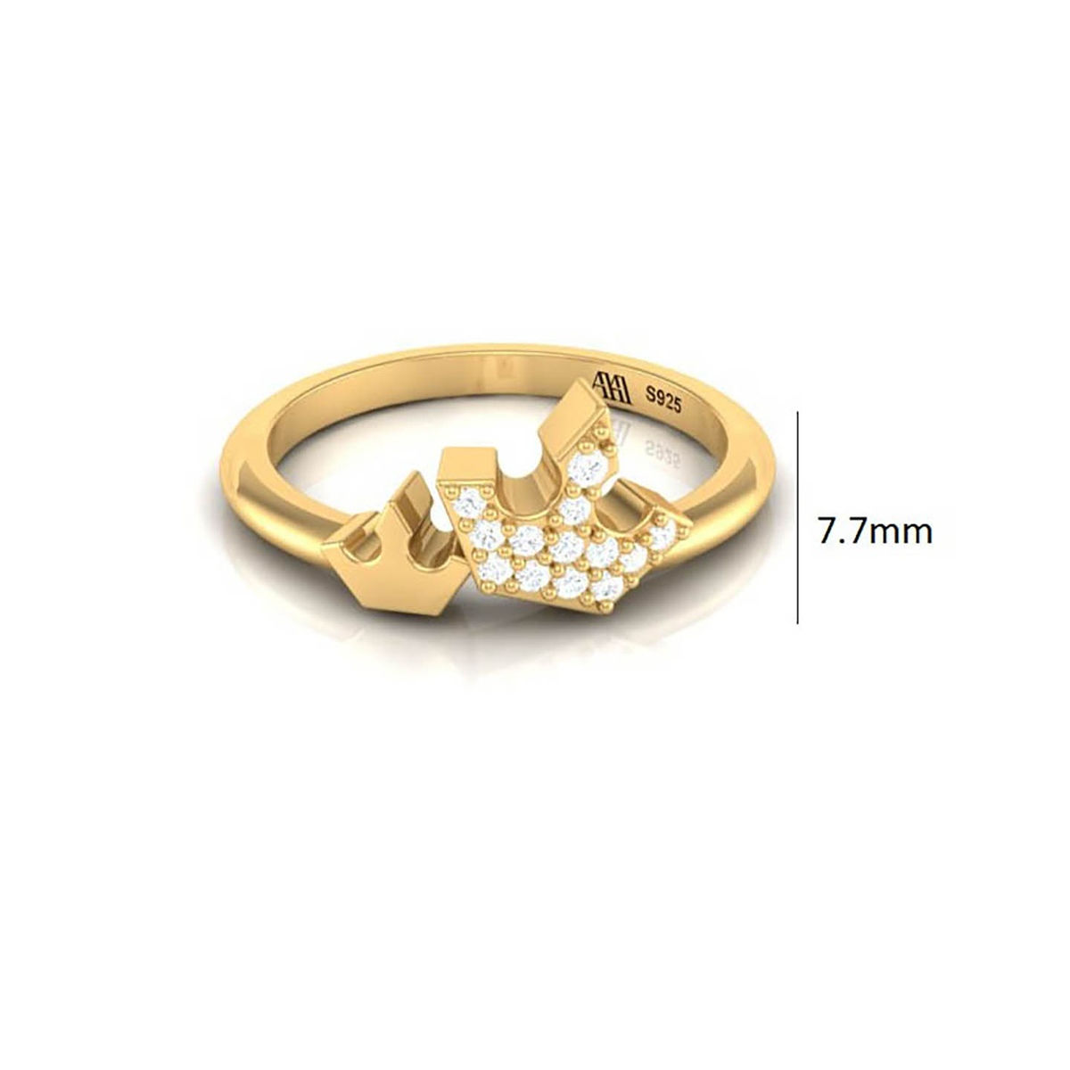 Girlish Silver Ring Design | Queen Crown 100 Language Ring | Silveradda