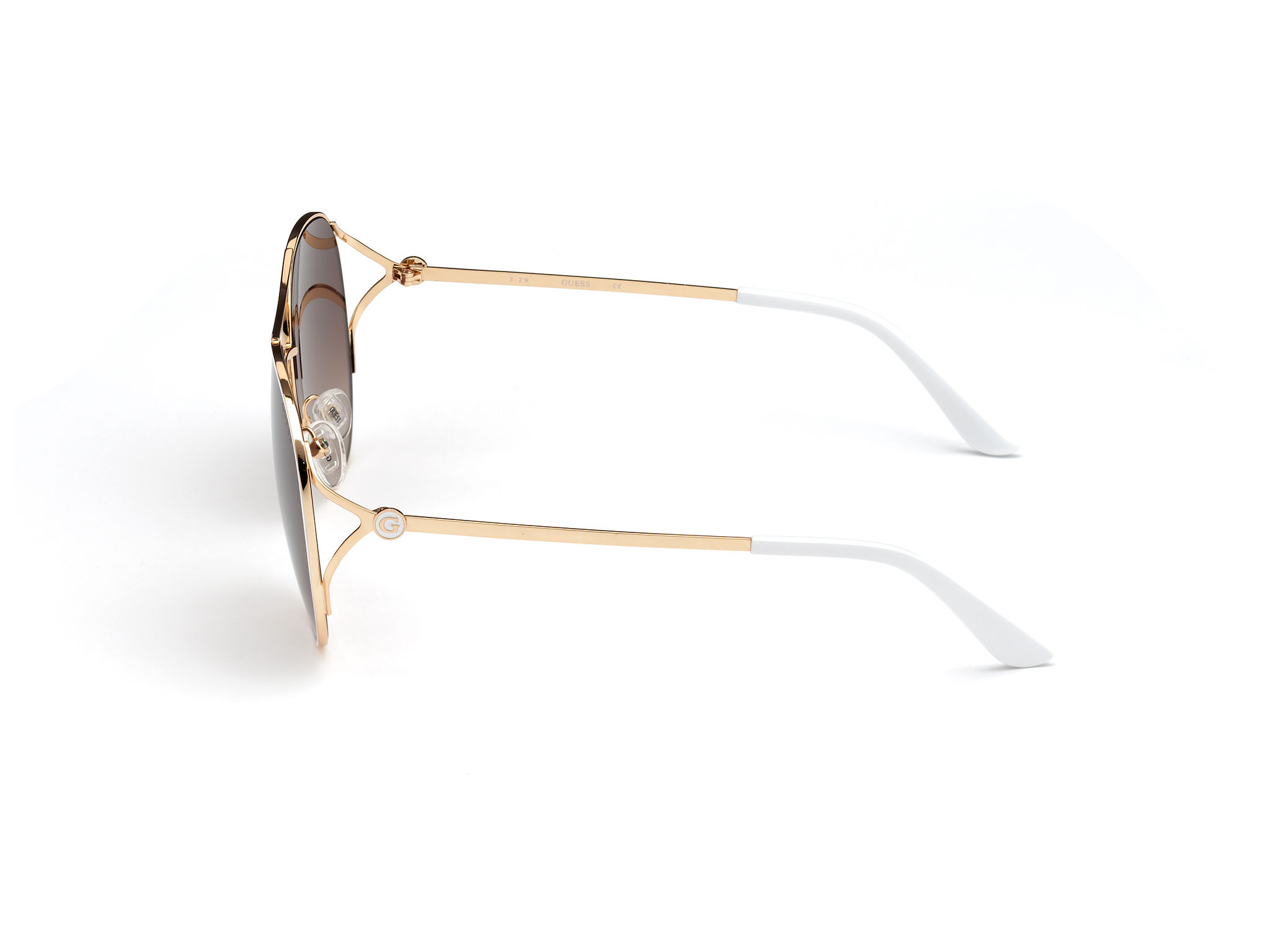 Guess Shiny Black Framed Brown Lensed Sunglasses