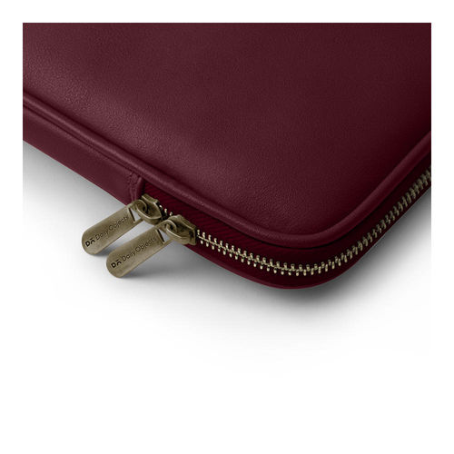 Buy DailyObjects Burgundy Vegan Leather Zippered Sleeve For Laptop