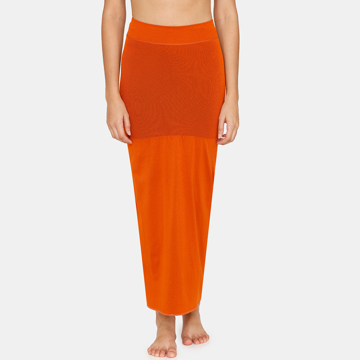 Buy Zivame All Day Flared Mermaid Reversible Saree Shapewear - Persimmon  Orange N Jet Black Online