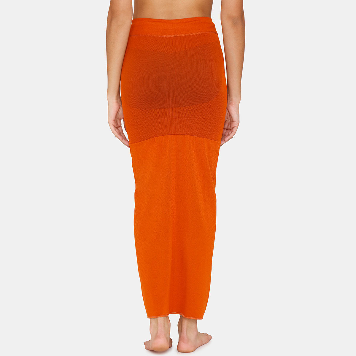 Zivame All Day Flared Mermaid Reversible Saree Shapewear Persimmon