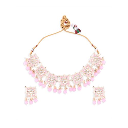 Buy Fida Wedding Ethnic Antique Gold Baby Pink Pearl Kundan Square