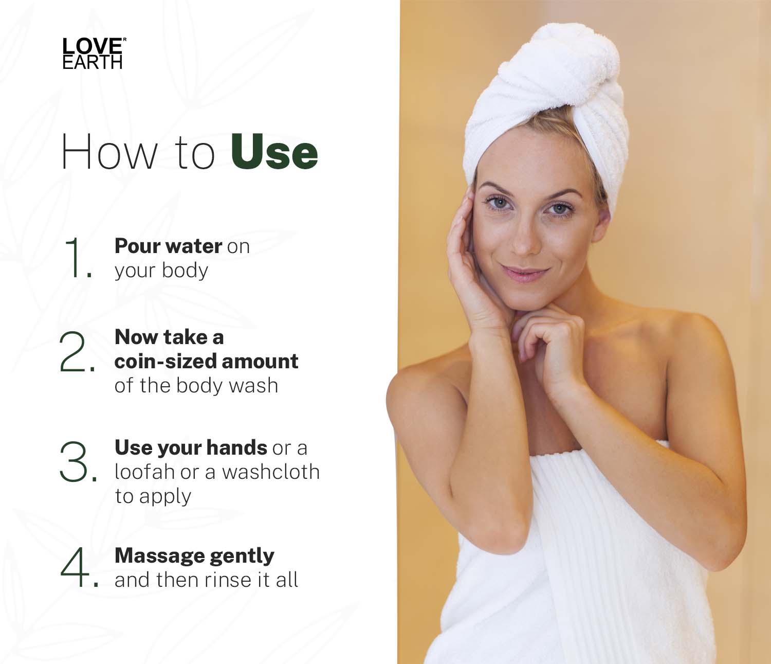 Love Earth Body Wash Jasmine Green Tea and Charcoal with Aloe Vera