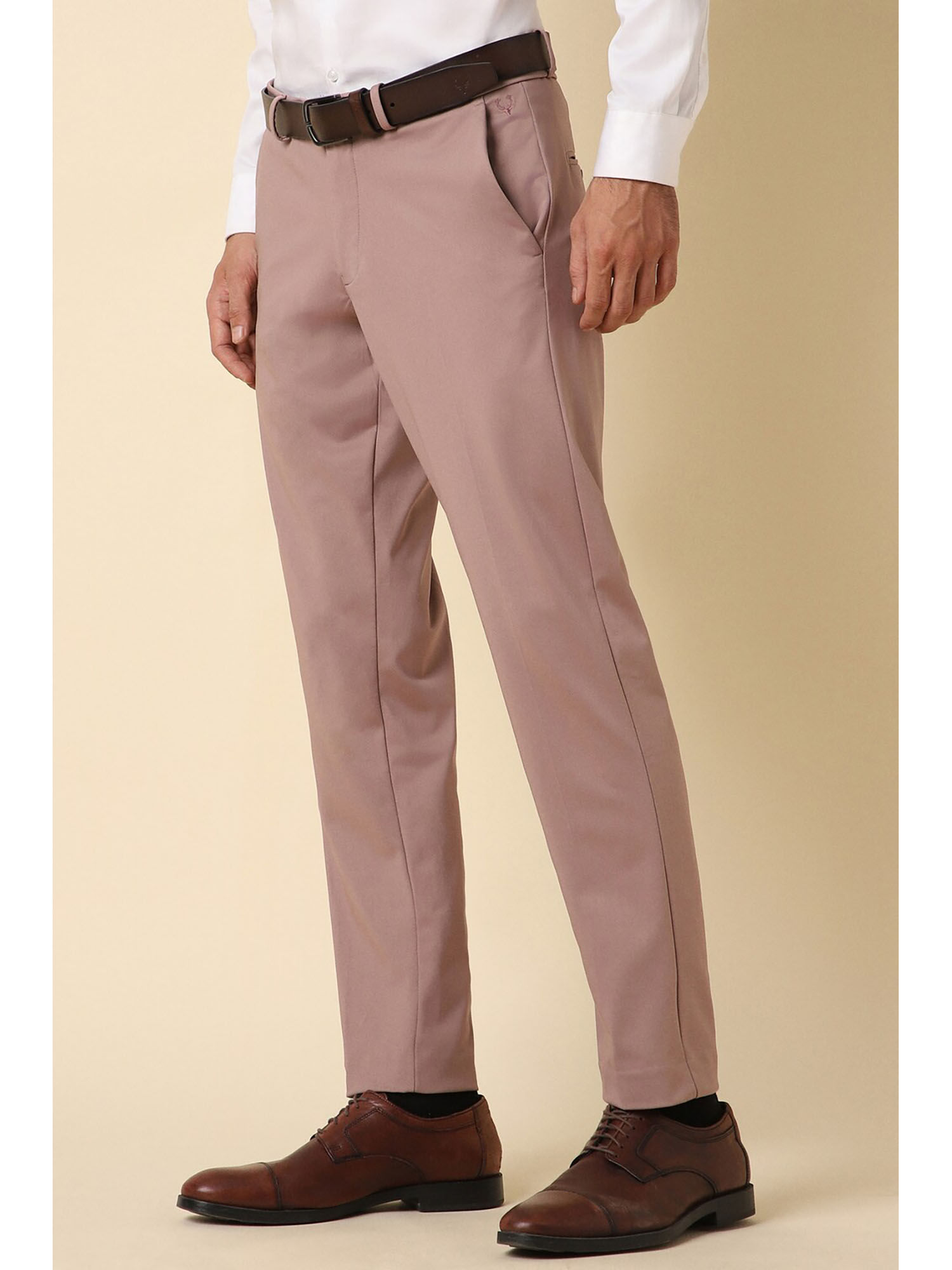 Allen Solly Grey Slim Fit Trousers