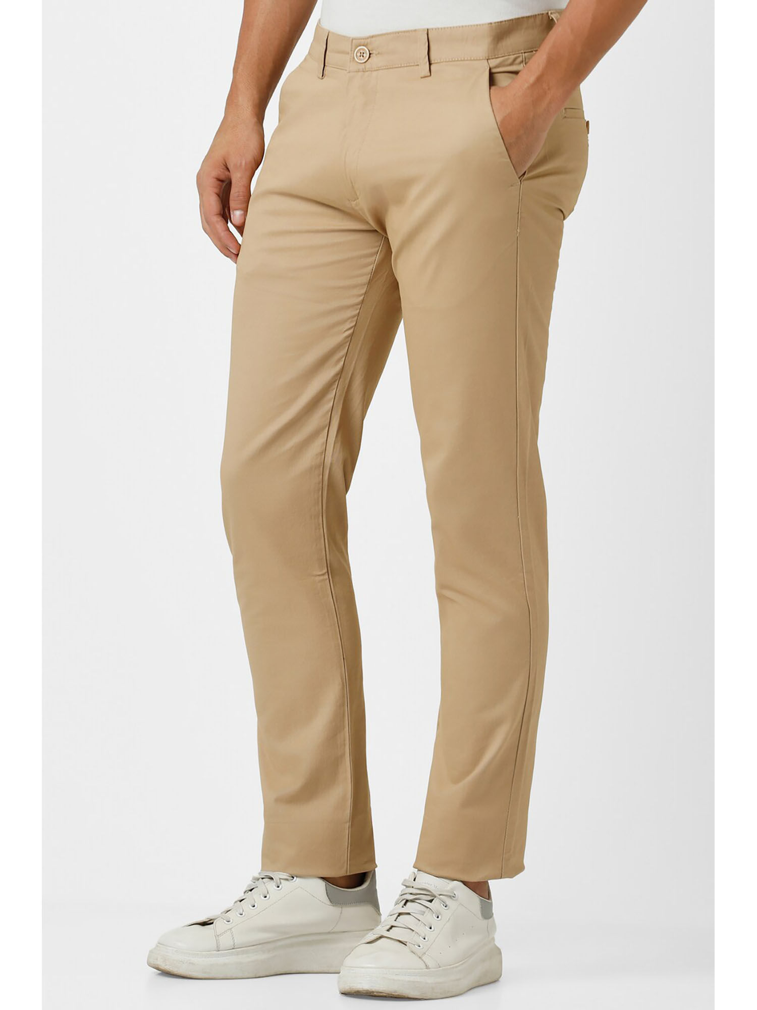 Buy Men Olive Solid Super Slim Fit Casual Trousers Online - 618565 | Peter  England