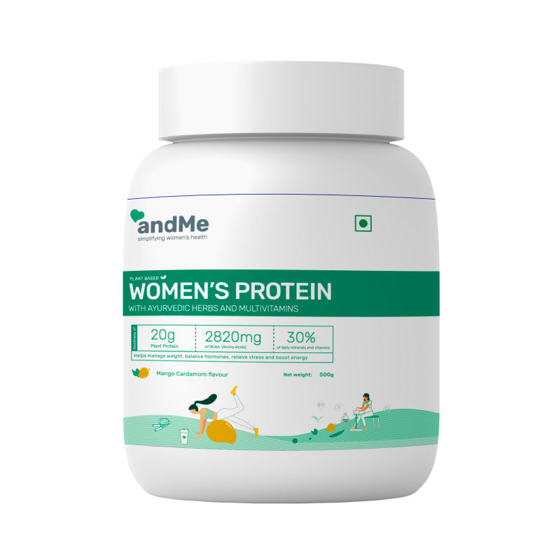 andMe Overall Wellness Plant Based Vegan Protein Powder for Women - Mango