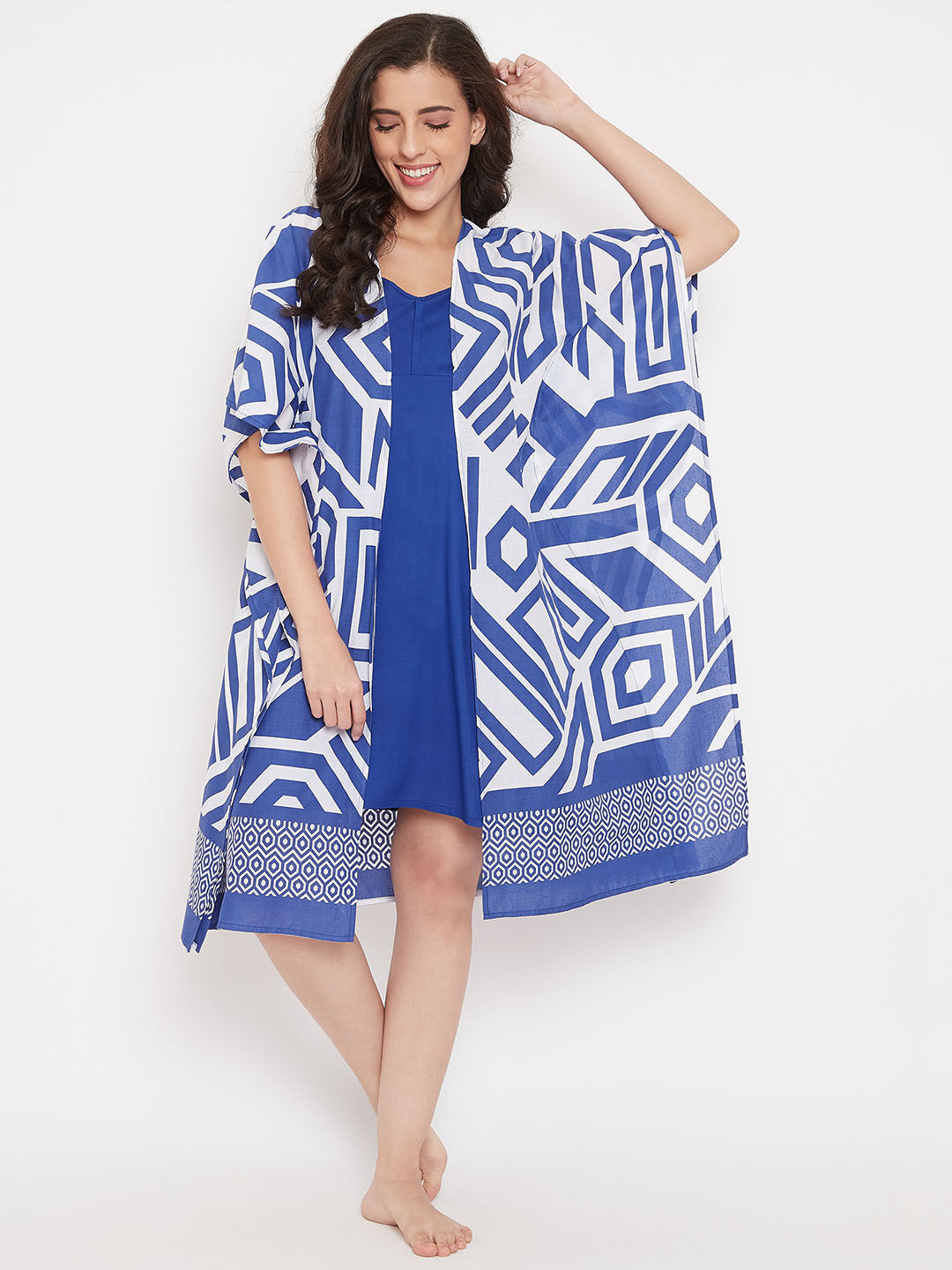 The Kaftan Company Bold Lines Cotton Kaftan Gown Set Buy The Kaftan