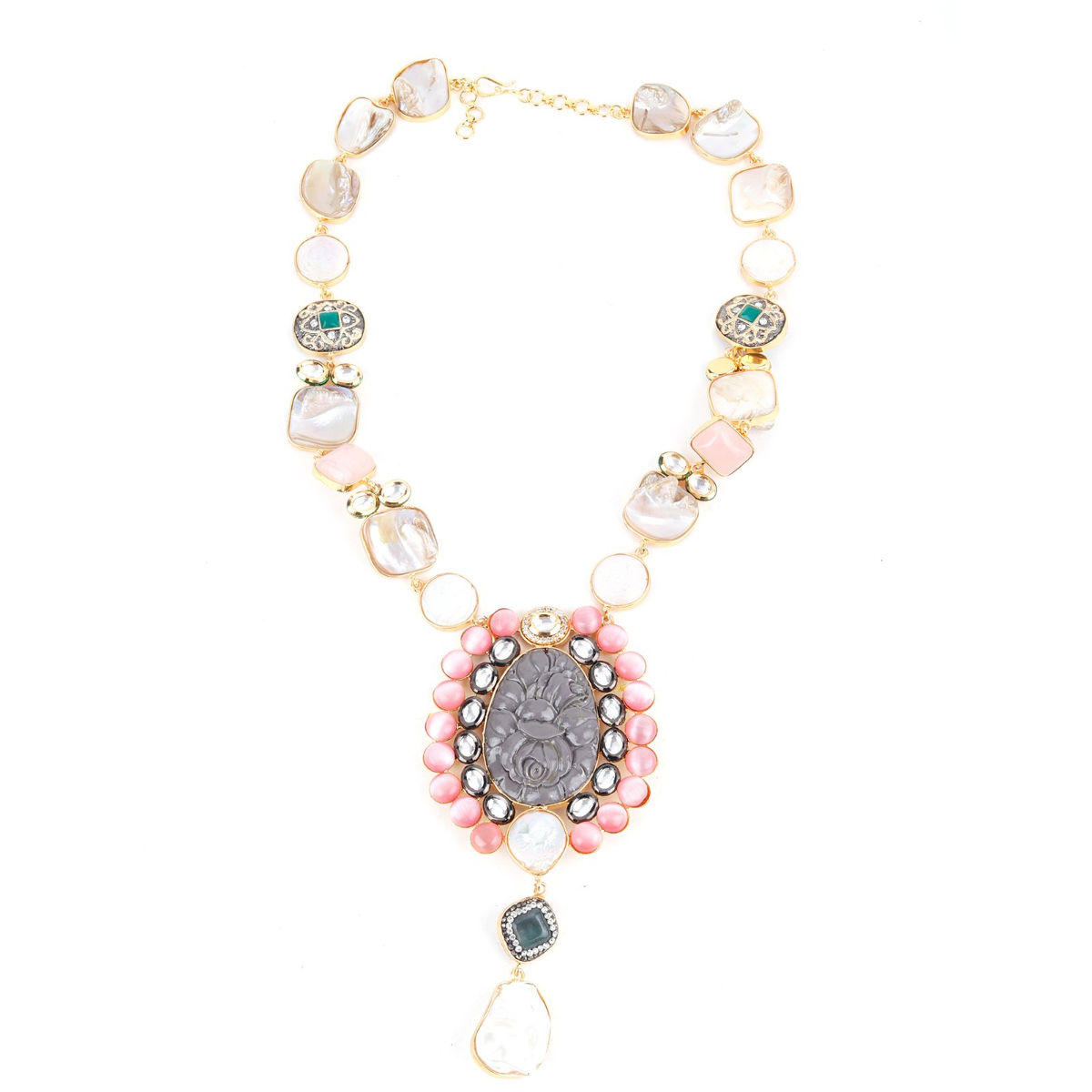 Odette Multicolour Alloy Necklace Set: Buy Odette Multicolour Alloy ...