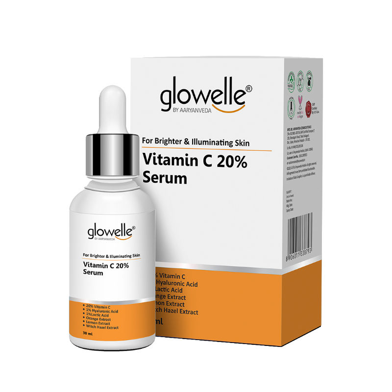 Aryanveda Glowelle Vitamin C With Orange Extracts Witch Hazel Extract Face Serum