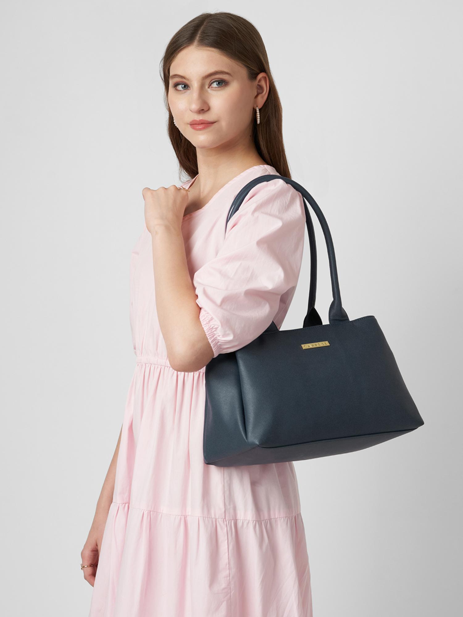 Buy Caprese Women Jimny Navy Blue Medium Satchel Bag Online