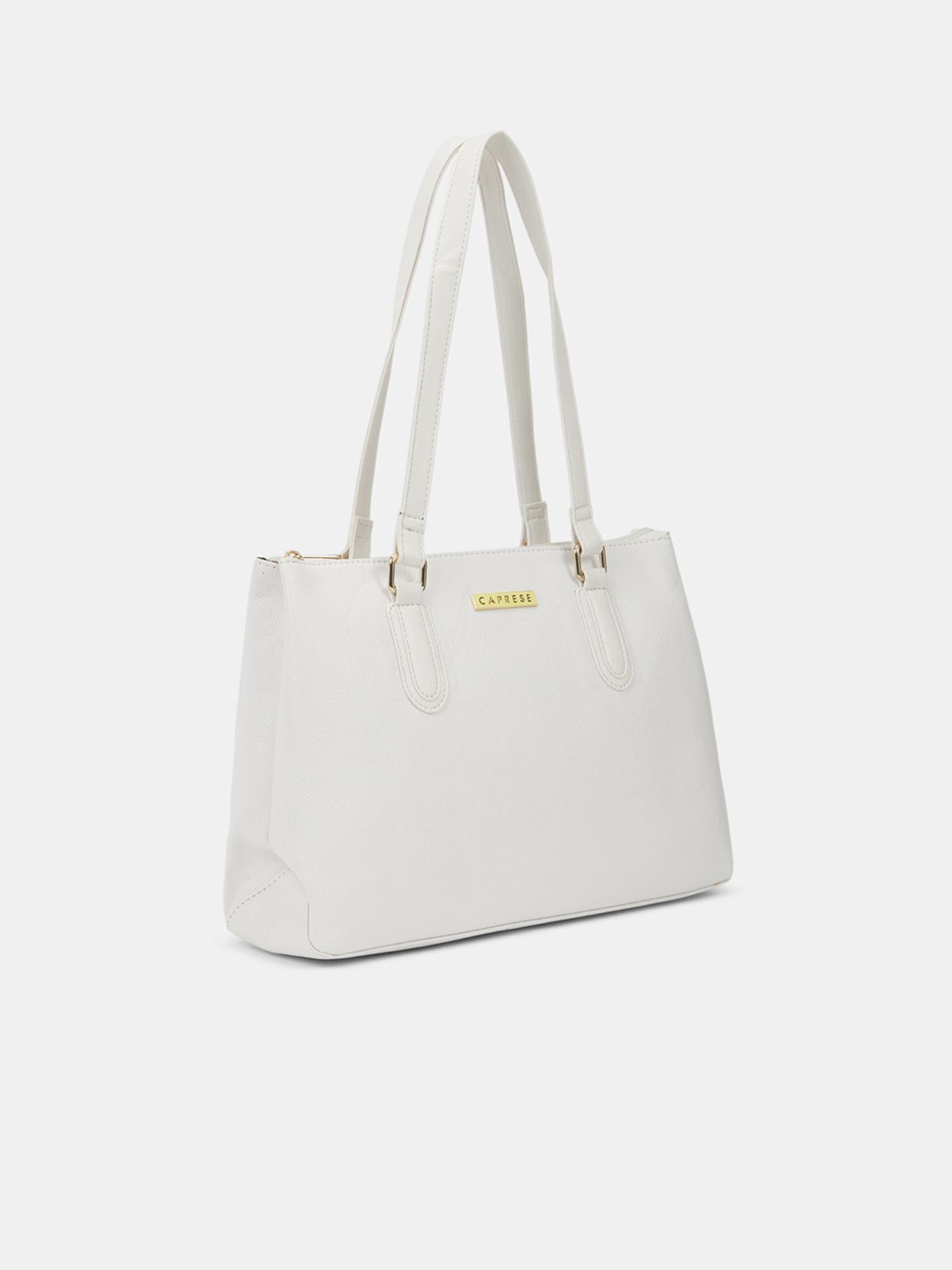Buy Caprese Women Meta White Small Tote Bag Online