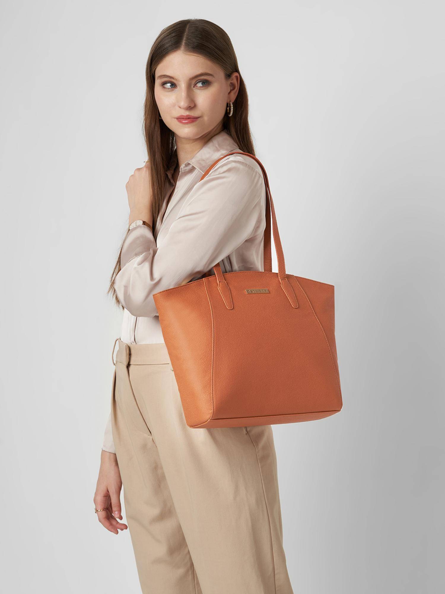 Buy Caprese Women Ruby Tan Large Tote Bag Online