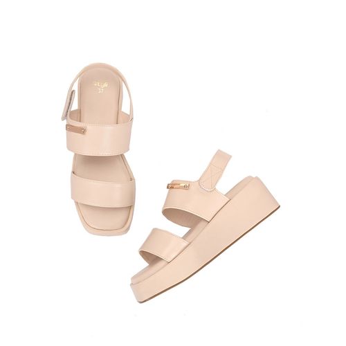 Styli Women Platform Heels Off-White Sandals Heels (UK 3)