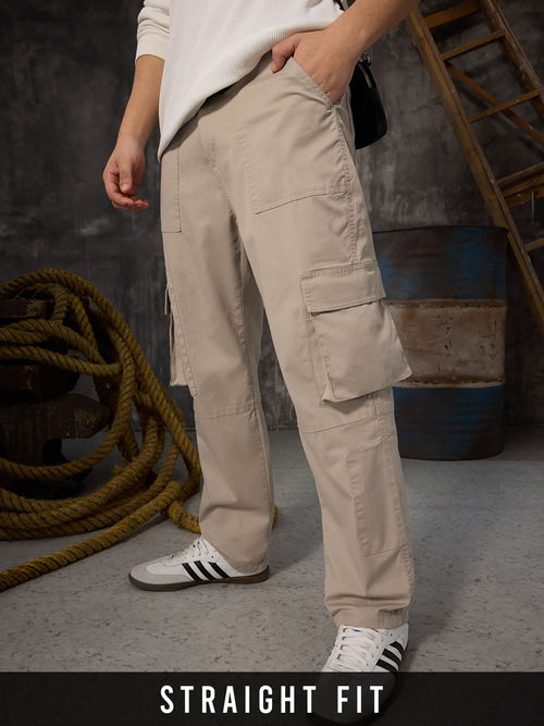 Buy The Souled Store Solids: Bisque Men Cargo Pants Online