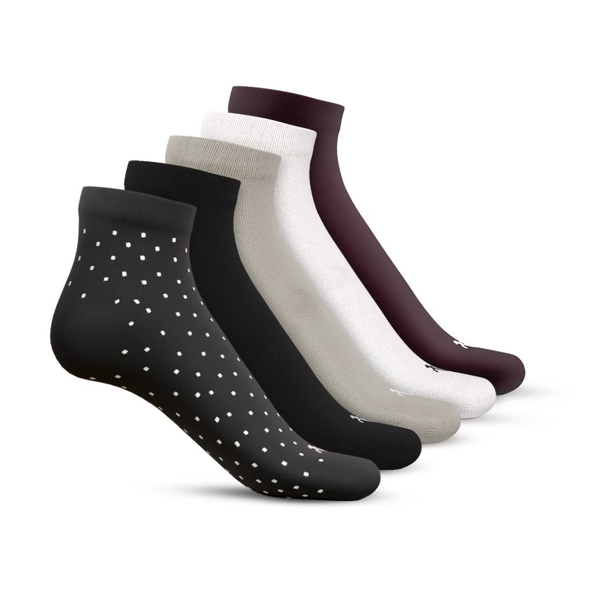 TalkingSox Multi-Color Bamboo Ankle Length Socks Soft Seamless Socks (Pack of 5)