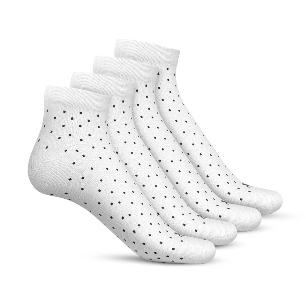 TalkingSox White Bamboo Ankle Length Socks Soft Seamless Socks (Pack of 4)