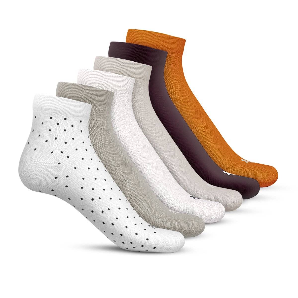 TalkingSox Multi-Color Bamboo Ankle Length Socks Soft Seamless Socks (Pack of 6)