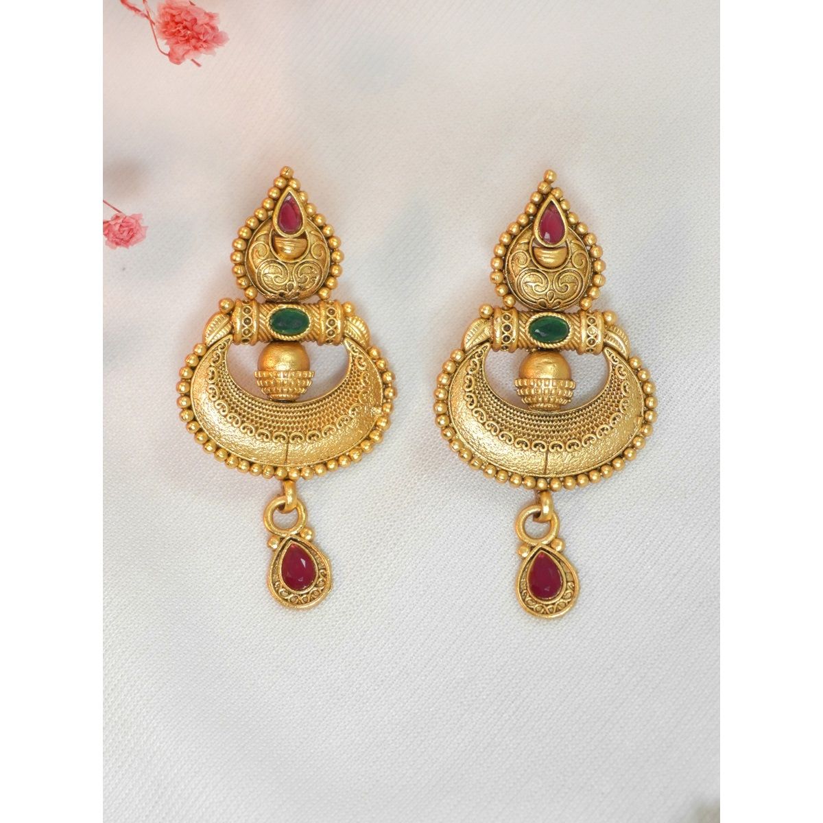 Buy Shining Jewel Traditional Gold Designer Bridal Jhumki Earrings  SJ1864 at Amazonin