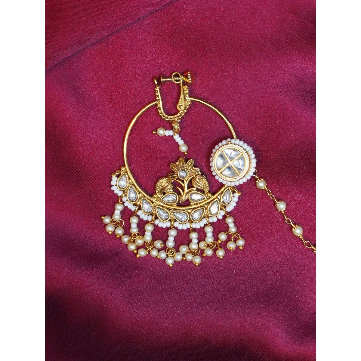 Buy TAMMANA Jewellery 18kt (200 MG) Gold Nose Ring for Women & Girls Gold/Jewellery  Perfect Best/Gold Nose pin/Sania Mirza for tammana Jewellery Look is  Perfect Beautiful at Amazon.in