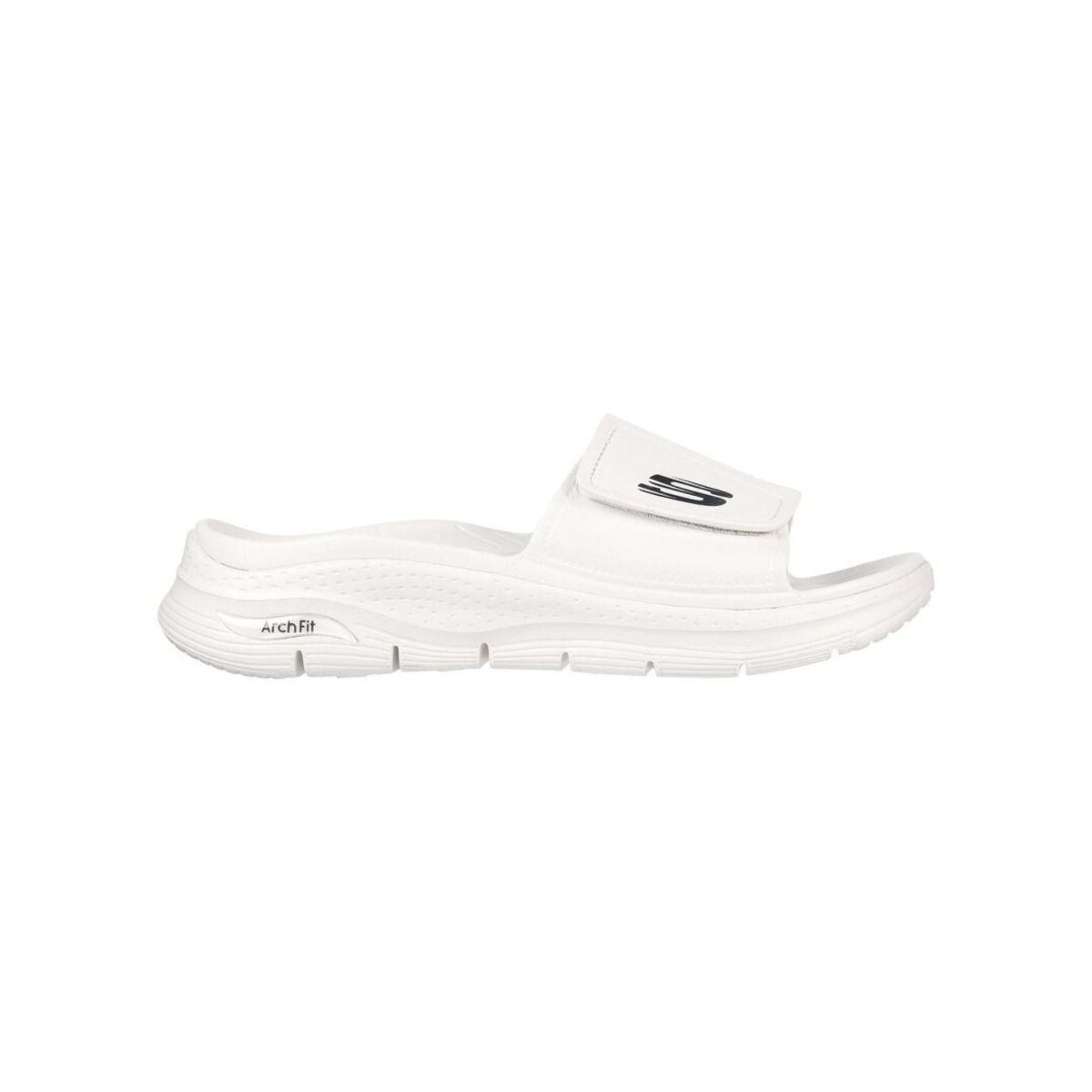 Skechers store sliders white